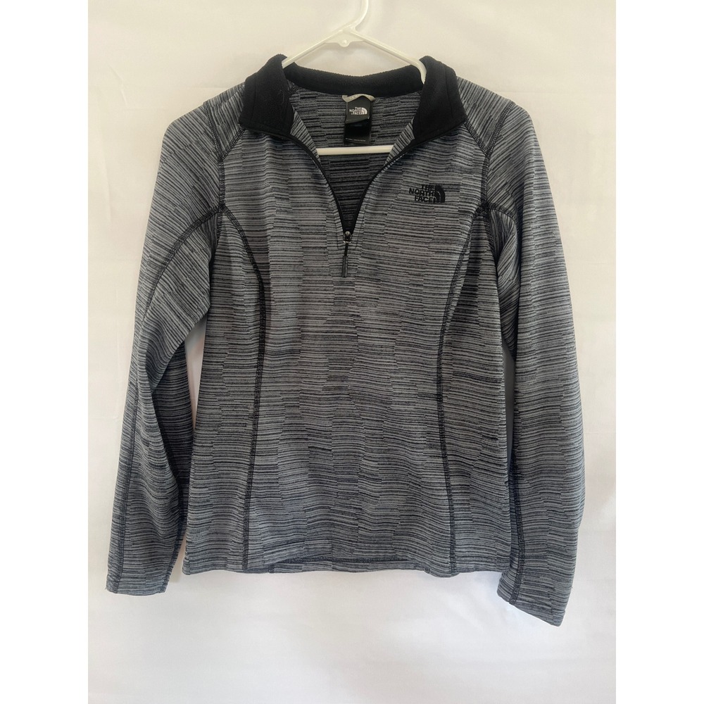 The North Face Womens Grey Space Dye Quarter Zip Pullover Fleece S